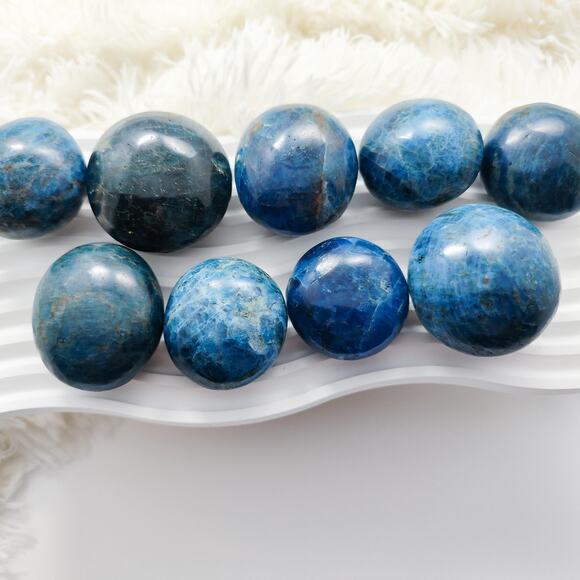 Blue Apatite Palm Stone Communication Crystal - Picture 4 of 7